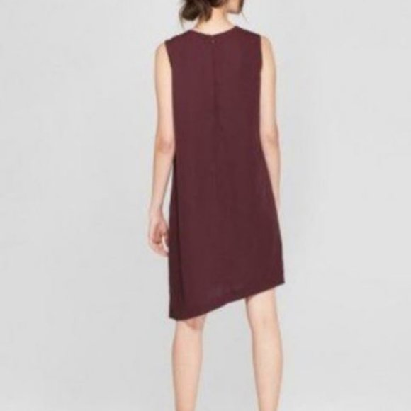 Luxury Wine Draped Dress-74-534 - Picture 2 of 2